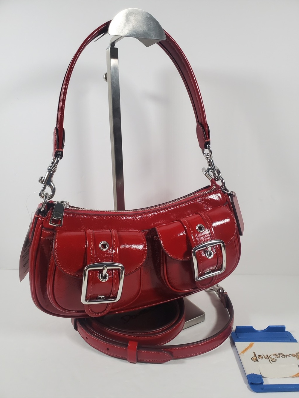 NWT Coach Ashton Baguette Bag Patent Leather